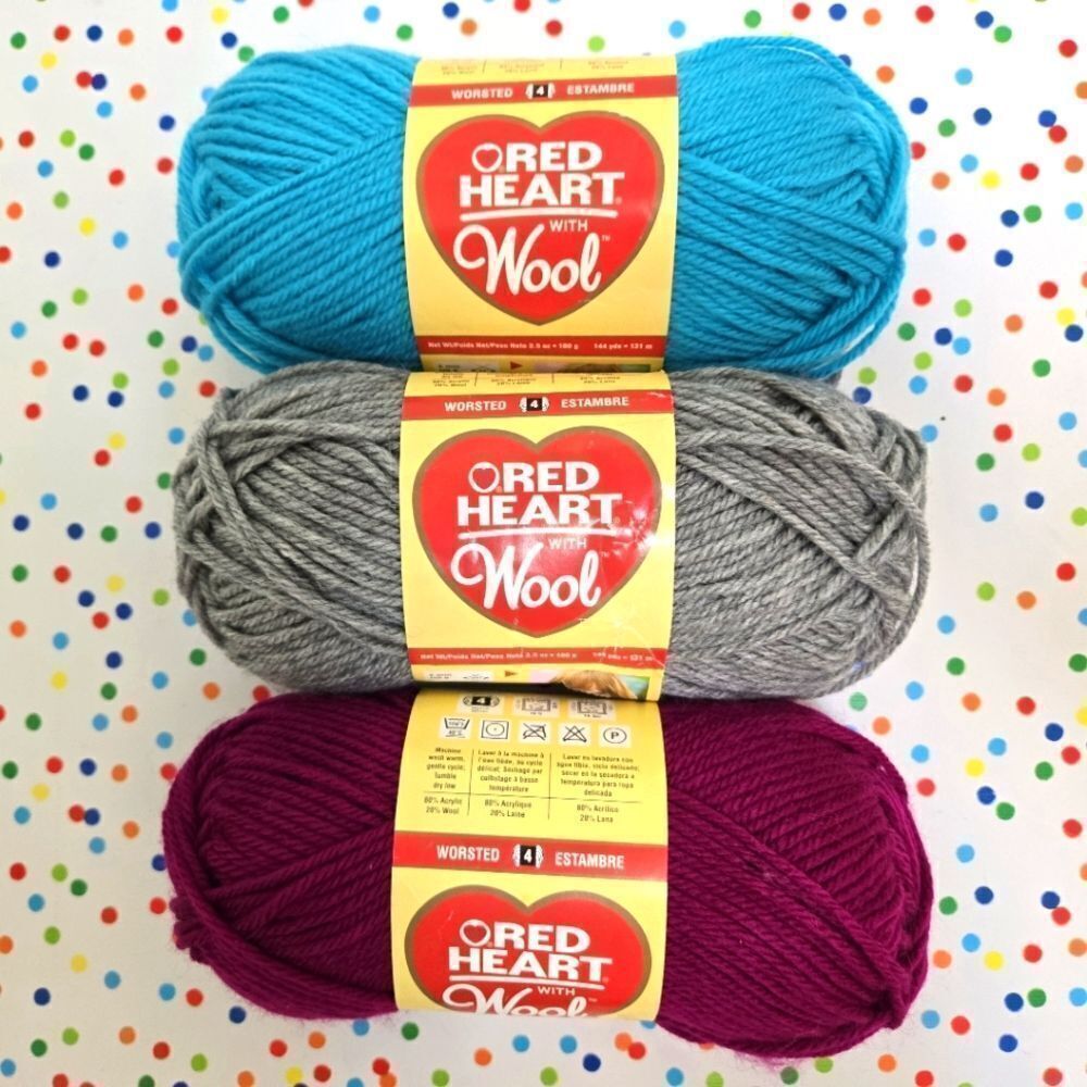 Red Heart Yarn Wool Bundle, TROPICAL NICKEL DHALIA